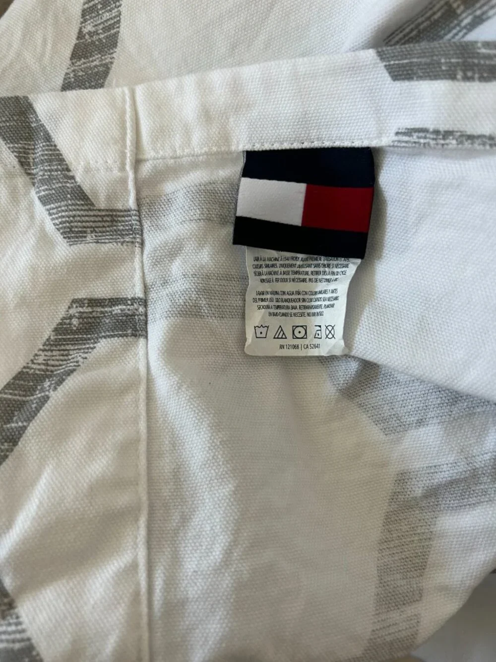 Tommy Hilfiger White and Gray Curtains 48 X 92